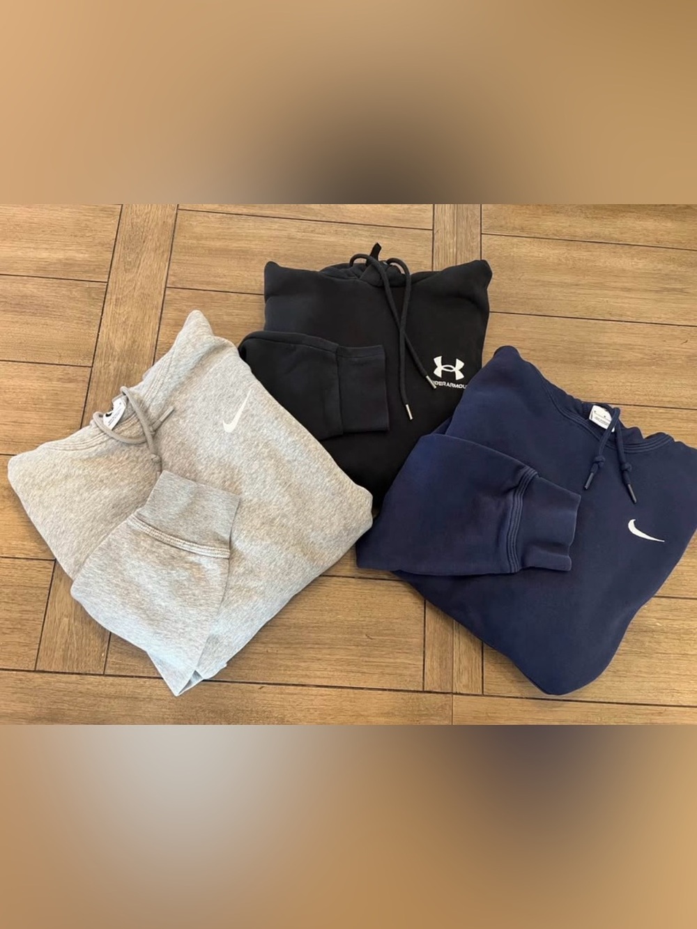 Nike and Under Armor Men's Pullover Hoodies - Gray, Black, Navy Bundle